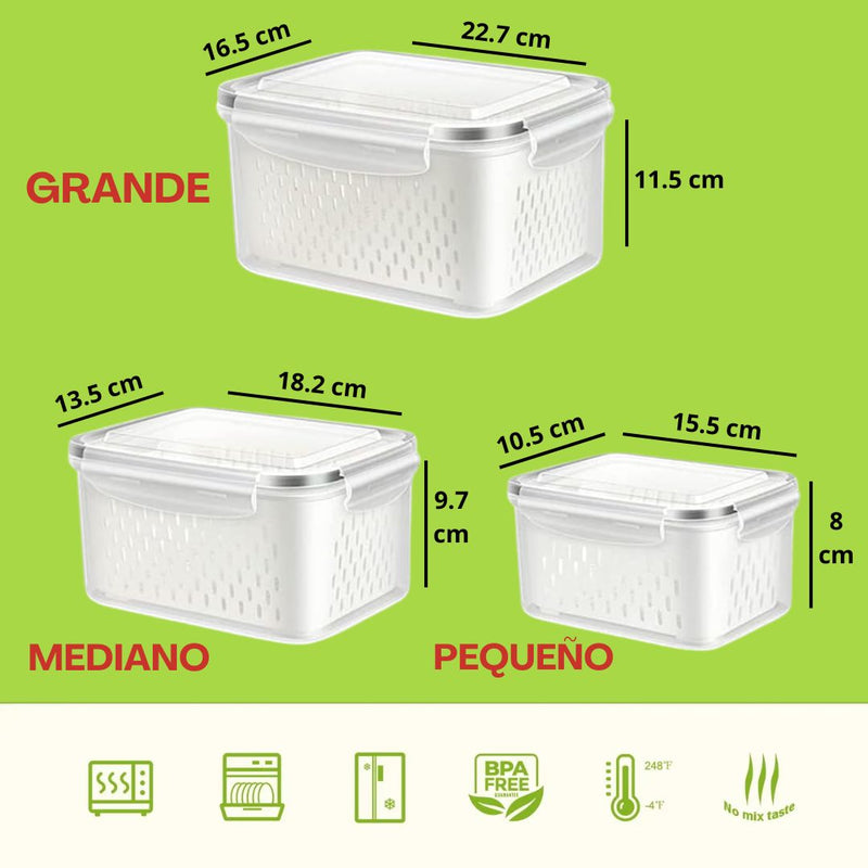 4 recipientes de armazenamento fresco
